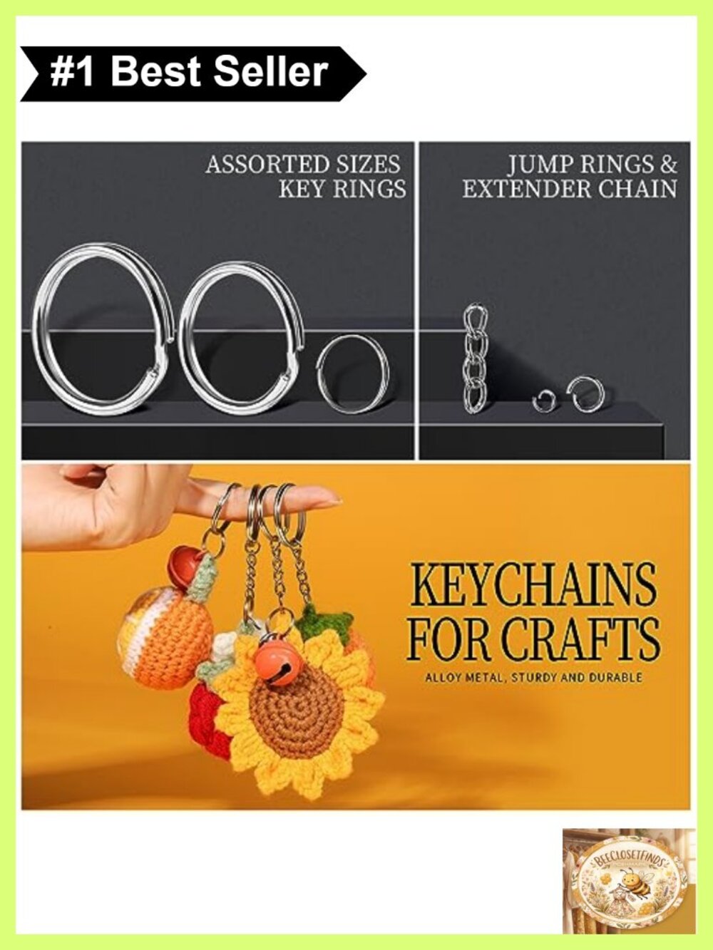 265PCS Keychain Making Kit Swivel Clips Key Rings Jump Rings Alloy Jewelry - Picture 4 of 6